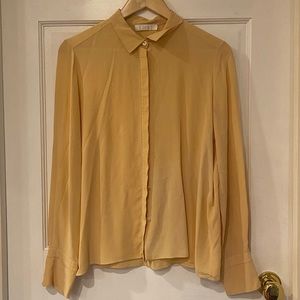 Chloé 100% silk golden wheat button up shirt